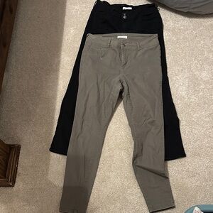 Women's Skinny Jeans in Olive Green and black